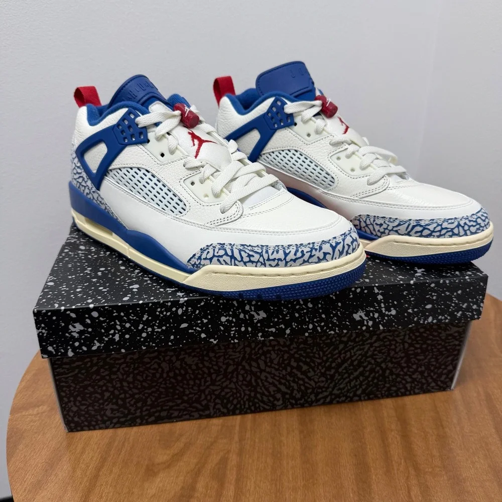 Jordan Spizike Low Mens Sail Storm Blue Elephant Print Sneaker IM2176-133 Sz11.5